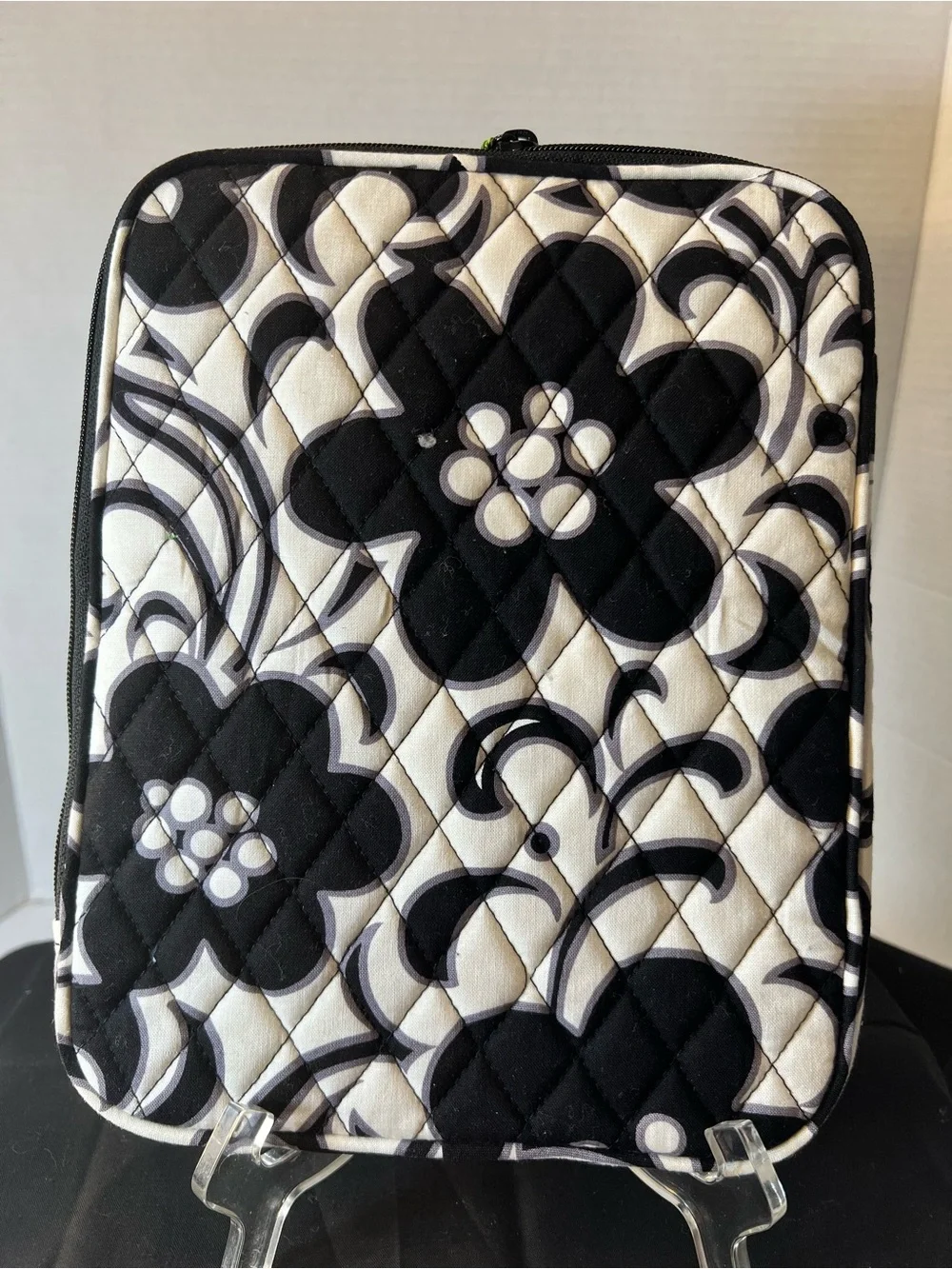 Vera Bradley Black & White Quilted Tablet Sleeve Case RETIRED Night & Day NWT